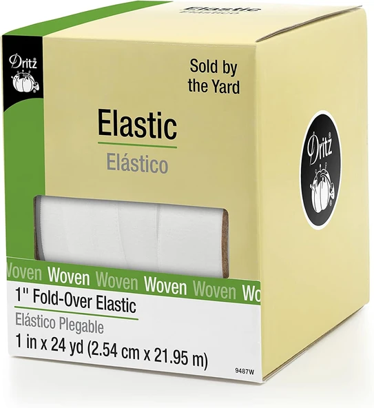 Dritz 9487W Katlanır Dokuma Elastik, 3,5 Cm X 24 Yard, Beyaz ürün görseli 1