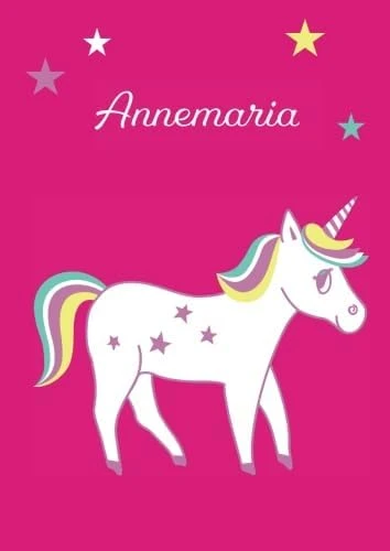 Annemaria: Einhorn Malbuch / Tagebuch / Notizbuch - Din A4 - Blanko ürün görseli 1