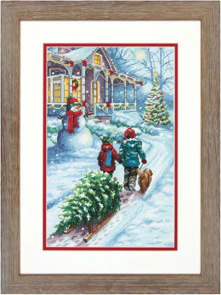 Dimensions 70-08960 Sayılı Kanaviçe Seti, Noel Geleneği, 14 Adet Beyaz Aida Bezi, 9" X 14" ürün görseli 1