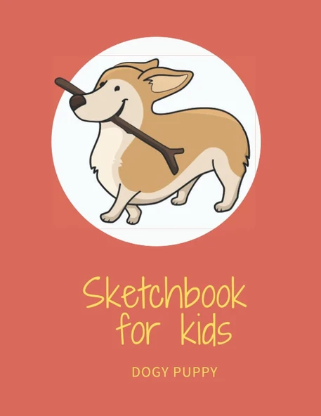 Independently Published Sketchbook For Kids 9-12 Dogy Puppy Red Cover (French Edition) ürün görseli 1
