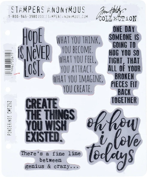 Stampers Anonim Cms252 Ponderings Tim Holtz Yapışkanlı Mühür, 17,8 X 21,6 Cm, Şeffaf ürün görseli 1