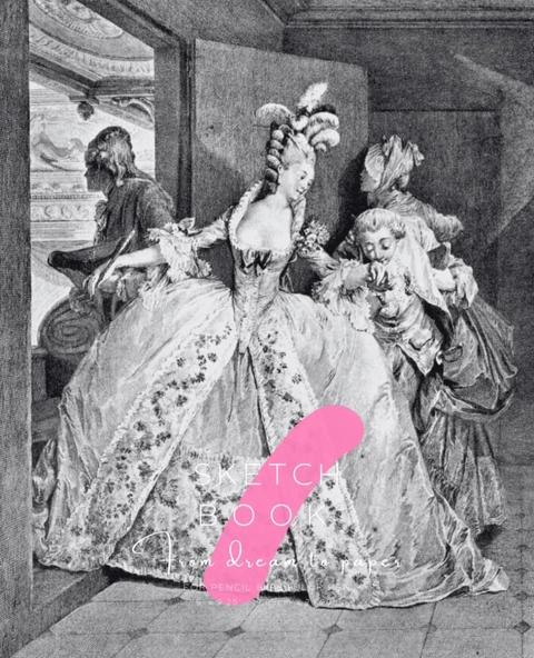 Independently Published Sketch Book - From To Paper - High Society Lady In Dress Cover ürün görseli 1
