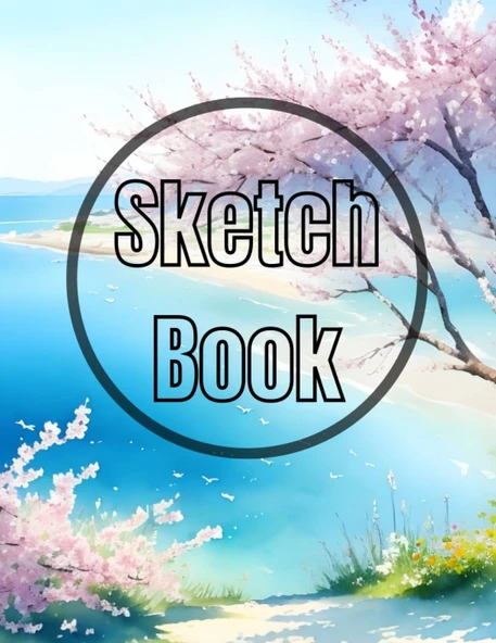 Sketch Book: Watercolor Spring Sea Cover Page Sketchbook Blank Paper Pad 8.5" X 11" - Sketchbook 120 Pages Blank Paper Book For ... Unlined Journal Cover Sketchbooks ürün görseli 1