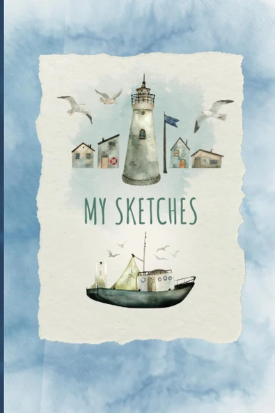 Sketch Book: Sketchbook For Artist Drawing Blank Paper Pad 6" X 9" - 150 Pages Blank Paper Book For All Ages Lighthouse Cover ürün görseli 1