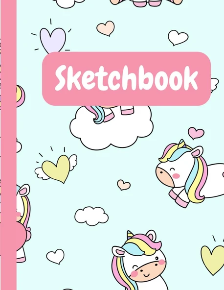 Independently Published Unicorn Sketch Book For Kids Girls: 100 Page Sketch Pad For Toddlers 1-3 For Writing, Doodling & Sketching | Gift Idea For Kids ürün görseli 1