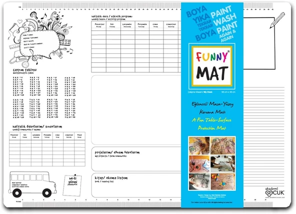 Akademi Çocuk Funny Mat Çalışma Masam My Desk Küçük Boy ürün görseli 1