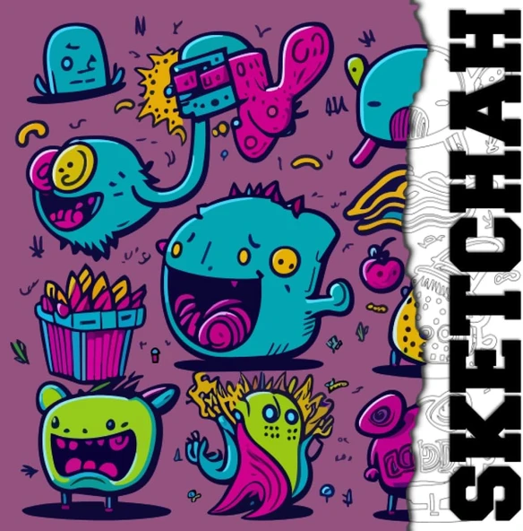 Independently Published Sketchah Square Sketch Book Fd2: 160 Pages, 8” X 8” For Doodles, Sketches, Rough Drafts, Learning And Practice. Funny Doodle Cover ürün görseli 1