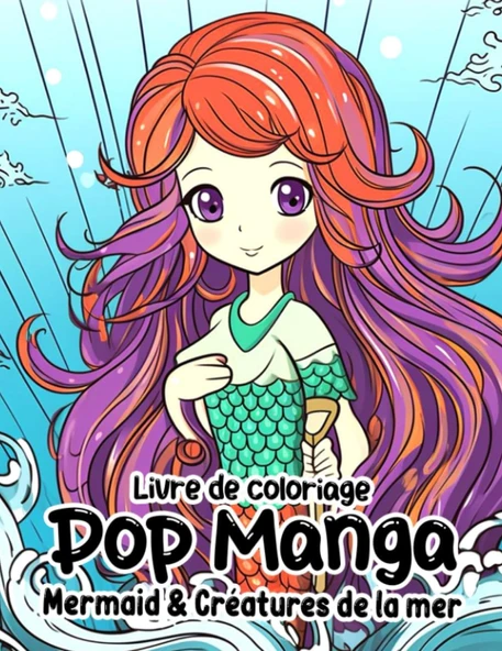 Independently Published Livre De Coloriage Pop Manga Mermaid & Créatures De La Mer: Pages De Coloriage Fantastiques De Sirènes Pour Ad (French Edition) ürün görseli 1