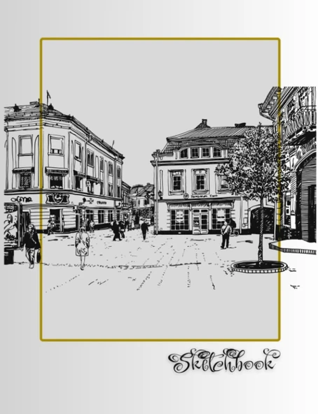 Sketchbook: City Scene, Large 8.5" X 11", 110 Pages, Perfect For Everyone, Crayons, Pencils, Drawing And Sketching ürün görseli 1