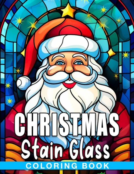 Independently Published Christmas Stain Glass Coloring Book: Stress-Relieving Xmas Coloring Pages With Festive Stained Glass Designs Suitable For All Ages. Perfect For Special And White Elephant Gift ürün görseli 1