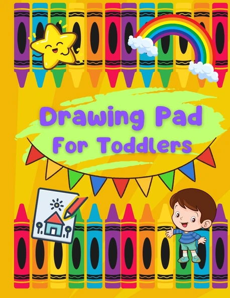 Independently Published Drawing Pad For Toddlers 1-5 : Journal For Young Children To Practice Drawing, Doodling, Sketching, Coloring And Writing I 100 Large Blank Pages I 8.5 ... First Drawing Book F ürün görseli 1