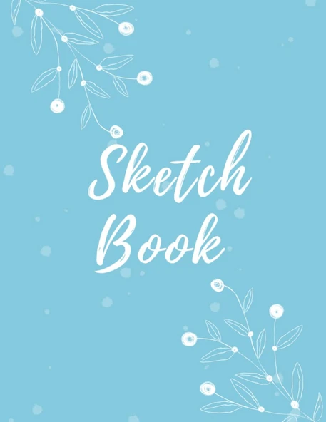 Sketch Book: Drawing Notebook, Bluesky White Flower Cover: For Drawing, Writing, Painting, Sketching Or Doodling, 120 Pages, 8.5X11 ürün görseli 1