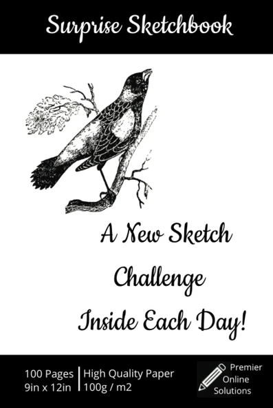 2023 Surprise Sketchbook - 6 X 9In - Hardback Sketchbook - Daily Sketch Challenge - 100 Pages - 100 Challenges ürün görseli 1