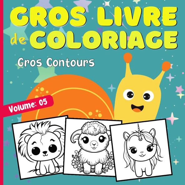 Independently Published Gros Livre De Coloriage Gros Avec Contours Pour Les Enfants 2-5 Ans: Cahier Coloriage Des Animaux De La Ferme, Sauvages Et Autres Pour Enfant Et Bébé ... Anti Stress Pour Les ürün görseli 1