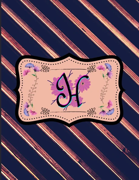 Letter H: Sketchbook Inspires ...: Personalized, Simple And Elegant, 8,5 X 11'', Blank Pages Sketchbook With Letter H For Sketching, Writing, ... Etc Perfect For Anyone, Girl Or Women. ürün görseli 1