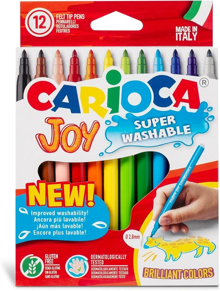 Carioca Joy Süper Yıkanabilir Keçeli Boya Kalemi 12'Li ürün görseli 1