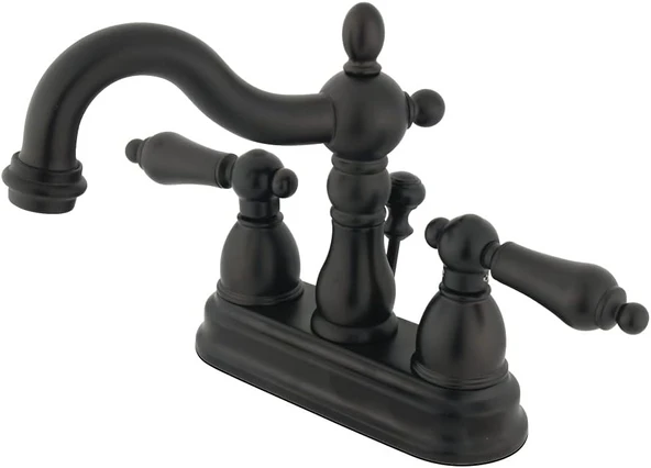 Brass Kb1605Alb Heritage 10Cm Merkez Set Lavabo Musluğu, Kol Pop-Up, Yağlı Bronz ürün görseli 1