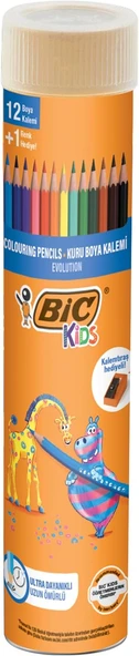 Kids Evolution Kuru Boya Kalemi 12'Li Metal Tüp, Kıymık Oluşturmaz, Çiğnemeye Karşı Dayanıklı, Kolay Açılır ürün görseli 1