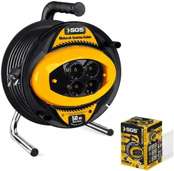 Sgs 2136 4Lü Makaralı Uzatma Kablo 3X2.5 50Mt ürün görseli 1