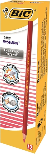 Evolution Kırmızı Kalemi 12'Li Kutu,Kıymık Oluşturmaz, Çiğnemeye Karşı Dayanıklı, Kolay Açılır ürün görseli 1