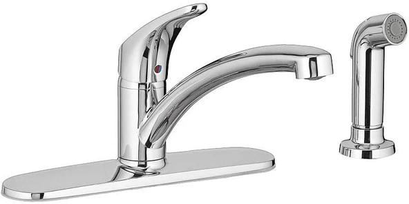 American Standard 7074040.002 Colony Tek Kulplu Mutfak Bataryası Yan Sprey Deckplate, Parlak Krom ürün görseli 1