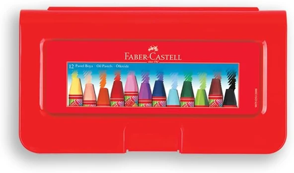 Faber-Castell Altıgen Pastel Boya, 12 Renk, Plastik Kutu, Yumuşak Renkler, Rahat Kullanım, Etkili Uygulama ürün görseli 1