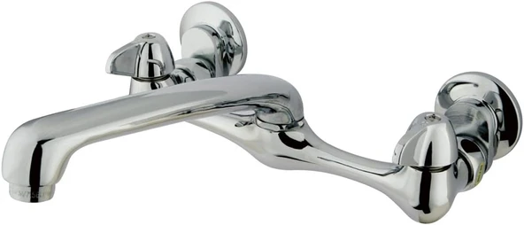 Brass Nuvo Ef200 Duvara Monte Mutfak Bataryası, 2 Kulplu, 19.4 Cm, Parlak Krom ürün görseli 1