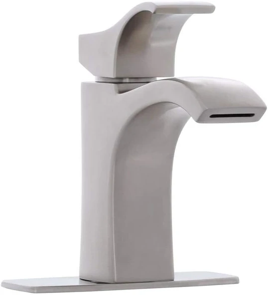Pfister Venturi Banyo Lavabo Bataryası, Tek Kontrol, 1 Saplı, Tek Delikli, Spot Fırçalanmış Nikel Kaplama, Lf042Vngs ürün görseli 1