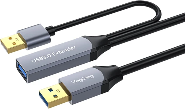 Veggieg Usb 3.0 Uzatma Kablosu Sinyal Extender Destekli Usb-A Uzatıcı Kablo 10 Metre ürün görseli 1