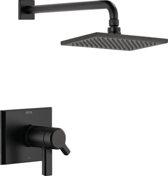 Faucet Pivotal Tempassure Mat Siyah Duş Bataryası Mat Siyah Yağmur Duş Başlığı, Yağmur Duş Başlığı, Mat Siyah Duş Sistemi, Mat Siyah T17T299-Bl ürün görseli 1