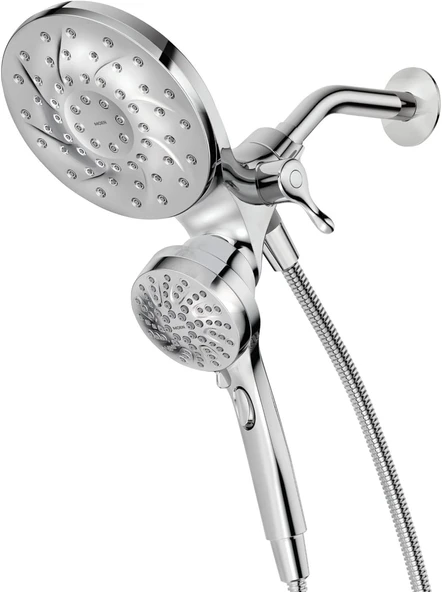 Moen Engage Magnetix Krom 2.5 Gpm Elde Taşınabilir/Yağmur Duş Başlığı Yerleştirme Sistemine Sahip 2'Si 1 Arada Kombo, Çıkarılabilir El Spreyli Yağmur Duş Başlığı, 26009 ürün görseli 1