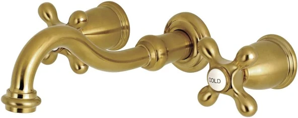 Brass Ks3127Ax 20,32 Cm Merkezi Duvara Monte Gemi Lavabo Musluğu, Saten Pirinç, 7-4/9 Inç Ağız Erişimi ürün görseli 1
