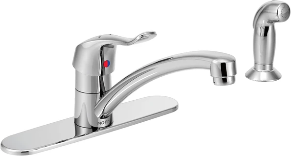 Moen 8707 Ticari M-Dura Yan Spreyli Tek Saplı Mutfak Bataryası, 1,5 Gpm, Krom ürün görseli 1