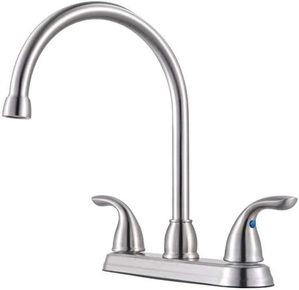 Pfister Pfirst Evye Bataryası, 2 Kulplu, Yüksek Ark, 3 Delikli, Paslanmaz Çelik Kaplama, G136200S ürün görseli 1