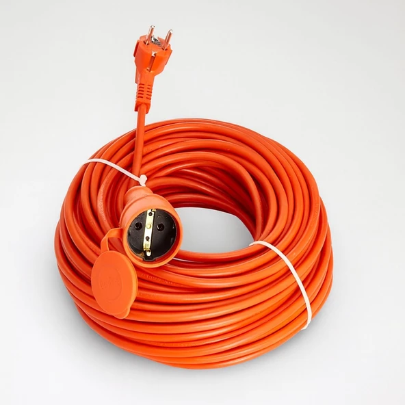 Seyyar Uzatma Kablosu 20 Mt 3X1.5 Mm Turuncu Renk Cca Elektrik Kablo Dayanıklı Prizli Kablo ürün görseli 1