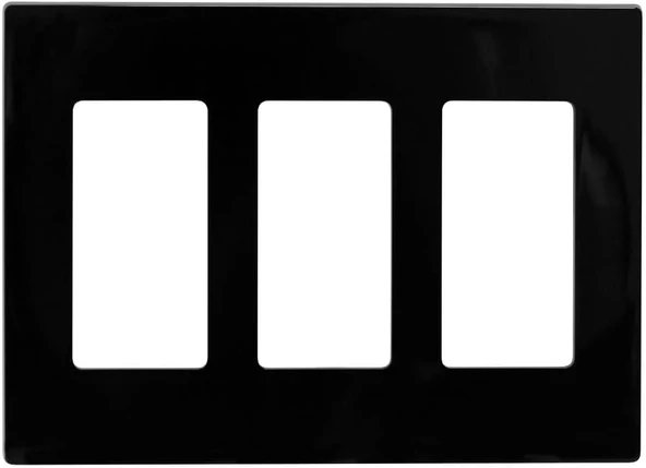 Leviton 80311-Se 3-Gang Decora Duvar Plakası Vidasız Geçmeli Montaj, Siyah ürün görseli 1