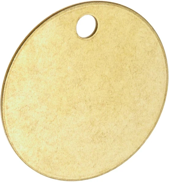 Brady 23211 5 Cm Çap B-907 Pirinç Yuvarlak Boş Pirinç Valf Etiketleri (25'Li Paket) ürün görseli 1