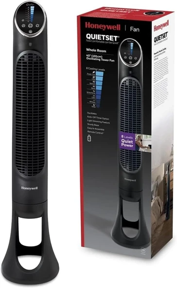 Honeywell Quietset Tower Hyf290, 8 Hız Ayarı, 80 Derece Salınım, Zamanlayıcı Fonksiyonu, Uzaktan Kumanda, Kısma Seçenekleri ürün görseli 1