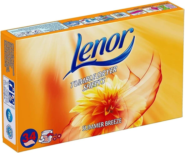 Lenor Tumble Dryer Sheets Summer Breeze 34'S ürün görseli 1