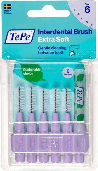 Tepe Blister X-Soft 0.6 Mm Mor Arayüz Fırçası (1 X 6 Adet) ürün görseli 1
