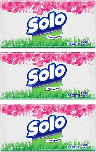 Solo Peçete 200 Yaprak 3 Paket ürün görseli 1