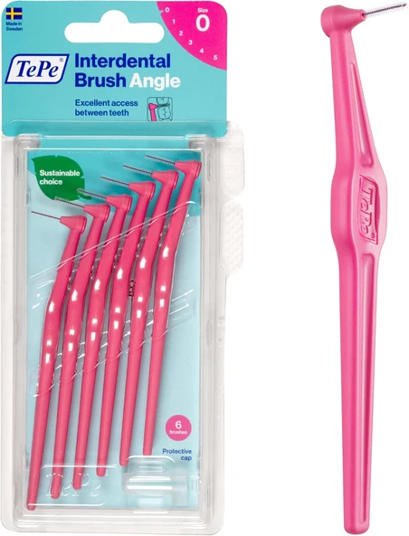Tepe Angle Saplı Arayüz Fırçası Pembe 0 Mm 6'Lı (1 X 6 Adet) ürün görseli 1