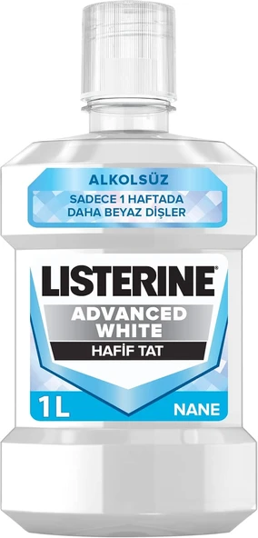 Listerine, Advanced White Ağız Bakım Ürünü, Zorlu Lekeleri Giderir, Hafif Tat, Sıfır Alkol, Name Aromalı, 1000Ml ürün görseli 1