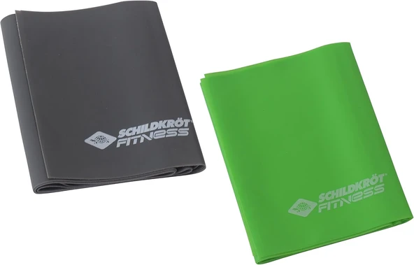 Schildkröt Fitnessbänder 2Er Set, Latexfrei, Grün-Anthrazit, In 4-Farb Karton ürün görseli 1