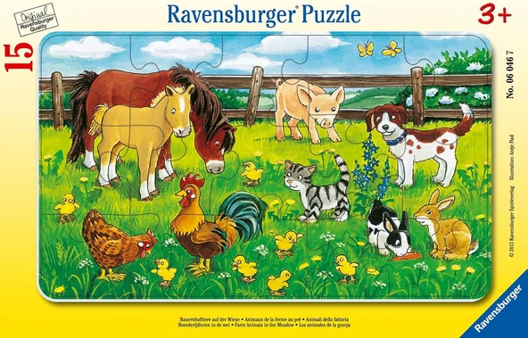 Ravensburger 60467 Puz Çayırda Hayvanlar, 15 Parça ürün görseli 1