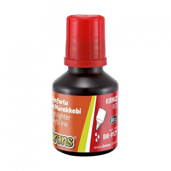 Fosforlu Kalem Mürekkebi Kırmızı 30 ml 1 Adet Brons İşaret Kalemi Mürekkebi 1 Adet ürün görseli 1