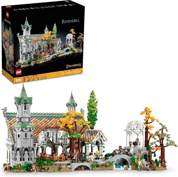 Icons Yüzükleri̇n Efendi̇si̇: Rivendell 10316 - Yetişkinler Için Hediye Fikri, Frodo, Sam, Bilbo Baggins, Boromir, Legolas Gri Gandalf Dahil 15 Minifigür İçeren Model Yapım Seti (6167 Parça) ürün görseli 1