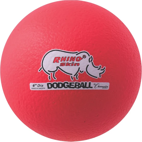(6.3" - Neon Red) - Champion Sports 15Cm Rhino Skin & Foam Core Low Bounce Dodgeball Ball - Neon Red ürün görseli 1