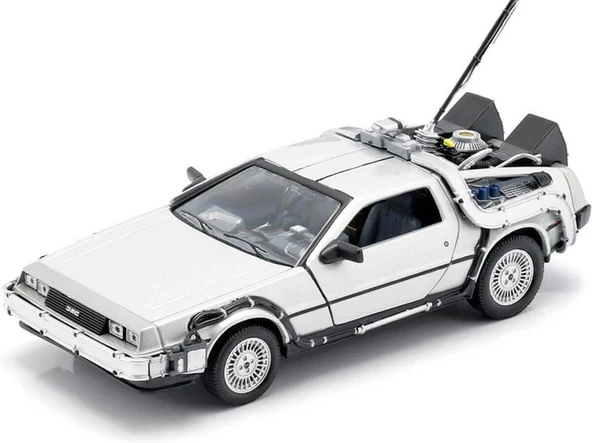 Welly 22443 – Koleksiyoncu Delorean Back To The Future 1 1/24 Parça Masif Ahşap Metal ürün görseli 1