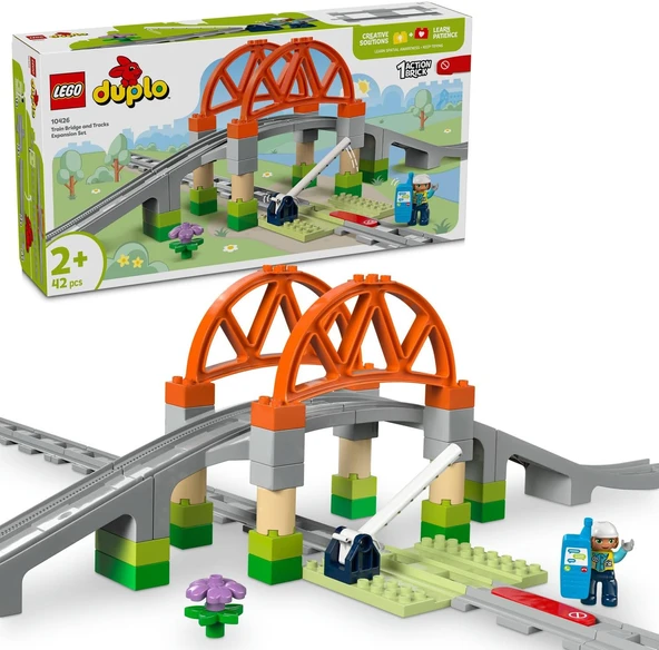 Duplo Town Tren Köprüsü Rayları Ek Macera Seti 10426 – 2 Yaş Üzeri Erkek Kız Çocuklar İçin İnşa Edilebilir Eğitici Oyuncak Yapım Seti, Hediye Fikri (42 Parça) ürün görseli 1